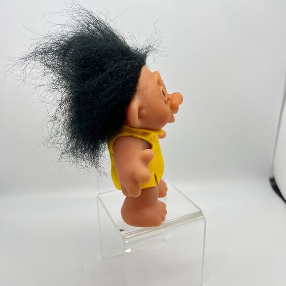 VTG DAM Playmate Troll Doll Made In Denmark Big Nose Black Hair Double Stamped - Picture 5 of 9